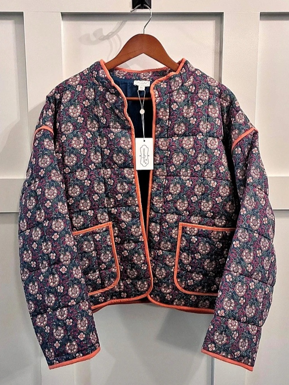 NWT Women's Mud Pie Cher Floral Quilted Jacket Size M/L Cottagecore Grandmacore